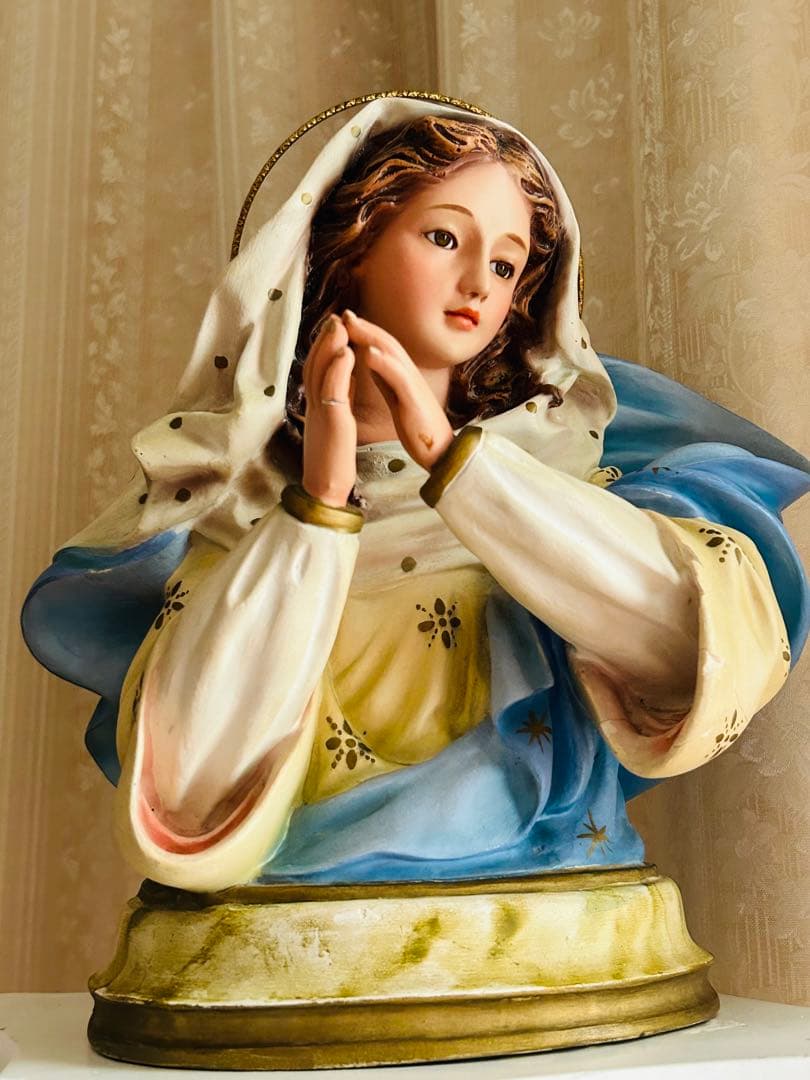 【訳あり超希少品】美顔の聖母マリア半身像　アンティーク