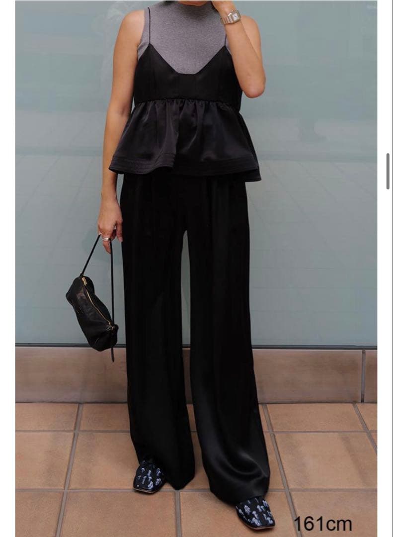 machatt サテンタックワイドパンツ&トップス　38