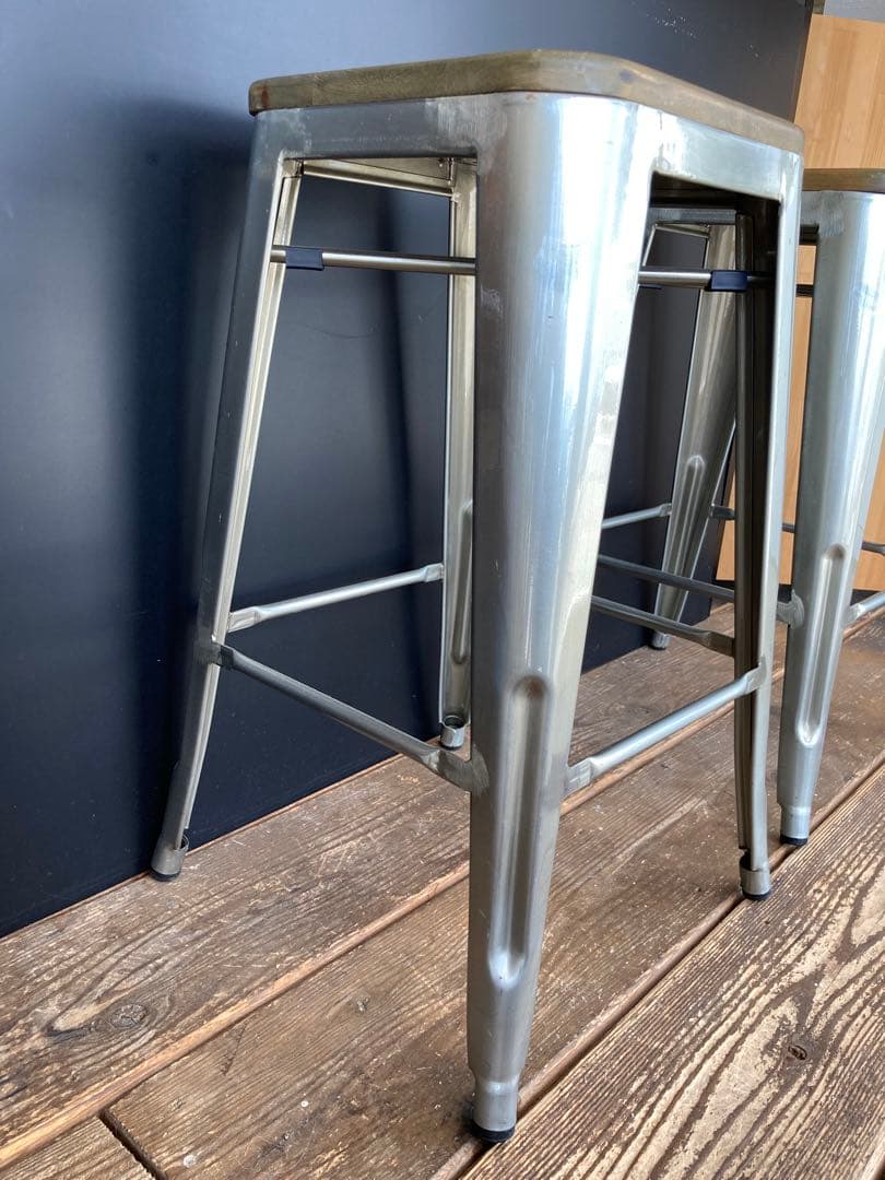 インダストリアルスタイル バースツール 2脚セット