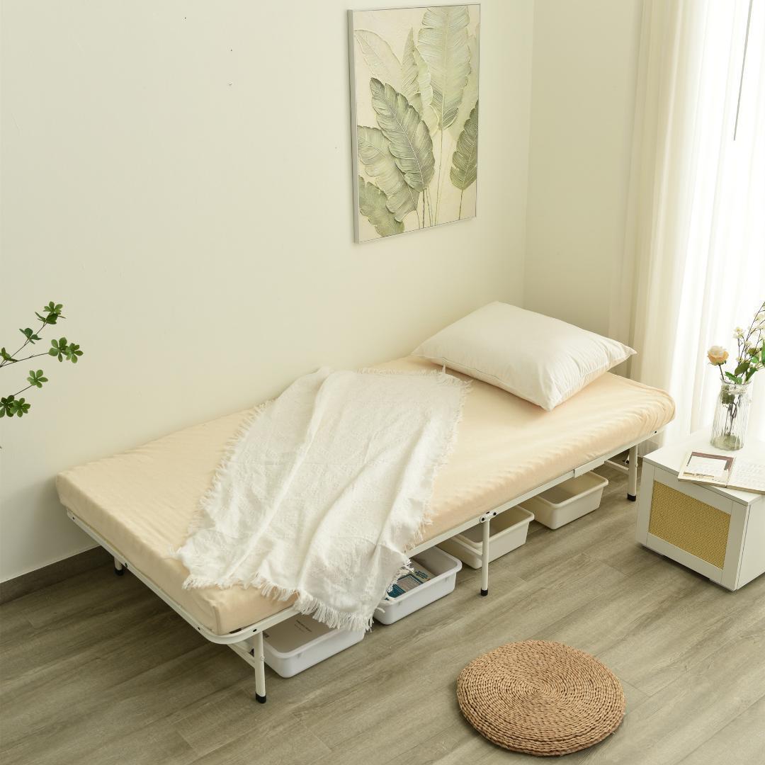 パイプベッド折りたたみベッドシングルベッド下収納シングルベッド耐荷重200kg