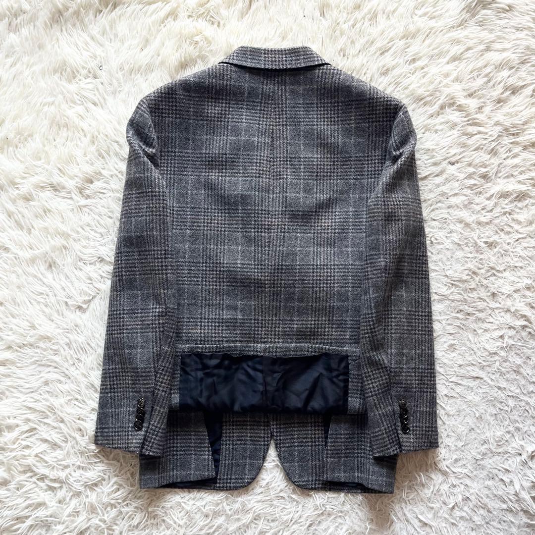 <美品>BOGLIOLI グレー チェック ウール ジャケット サイズ42