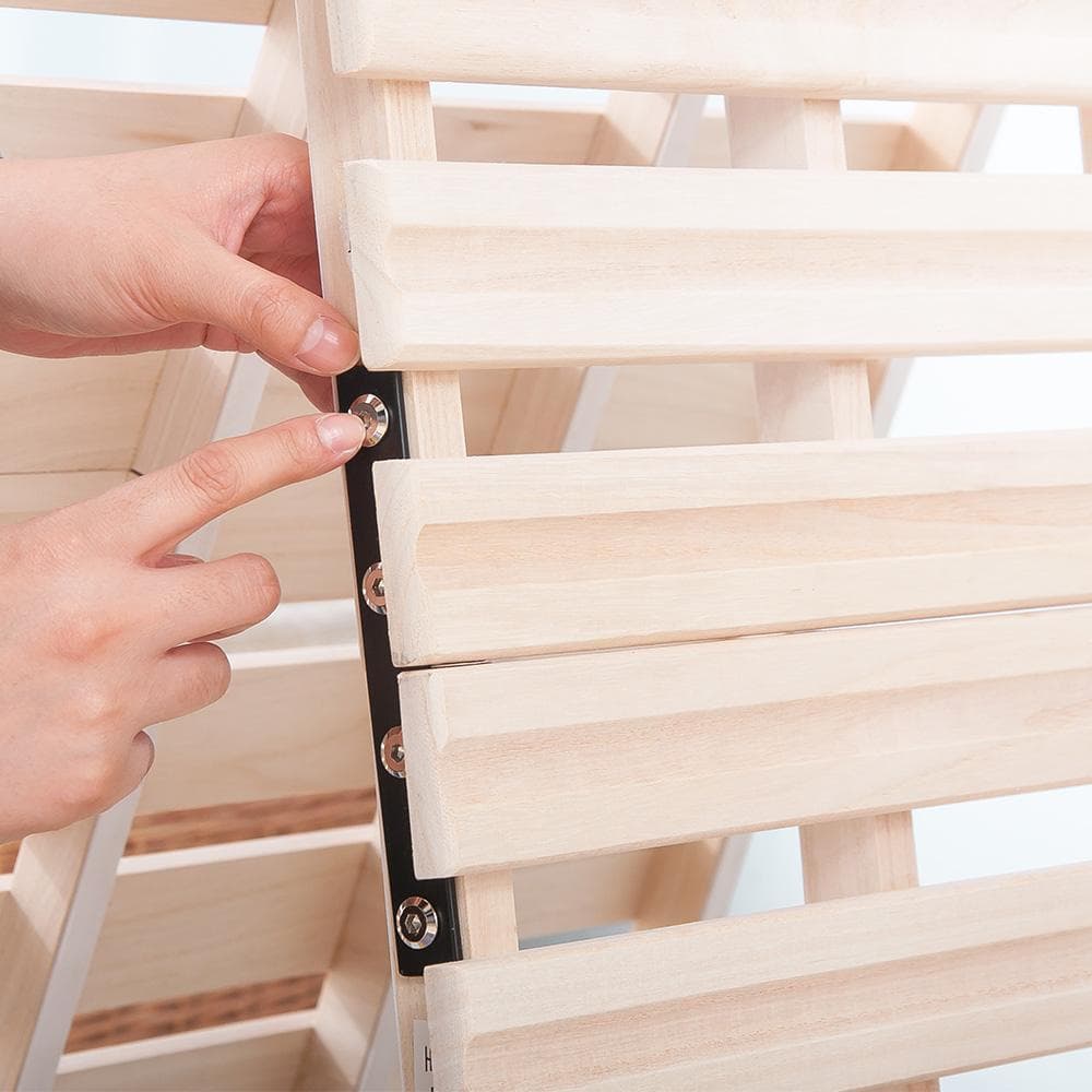 すのこベッド　折りたたみ　天然桐二つ折りベッドフレーム　木製ダブル2折桐木床 D