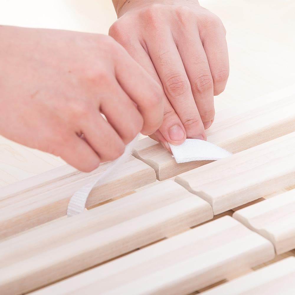 すのこベッド　折りたたみ　天然桐二つ折りベッドフレーム　木製ダブル2折桐木床 D