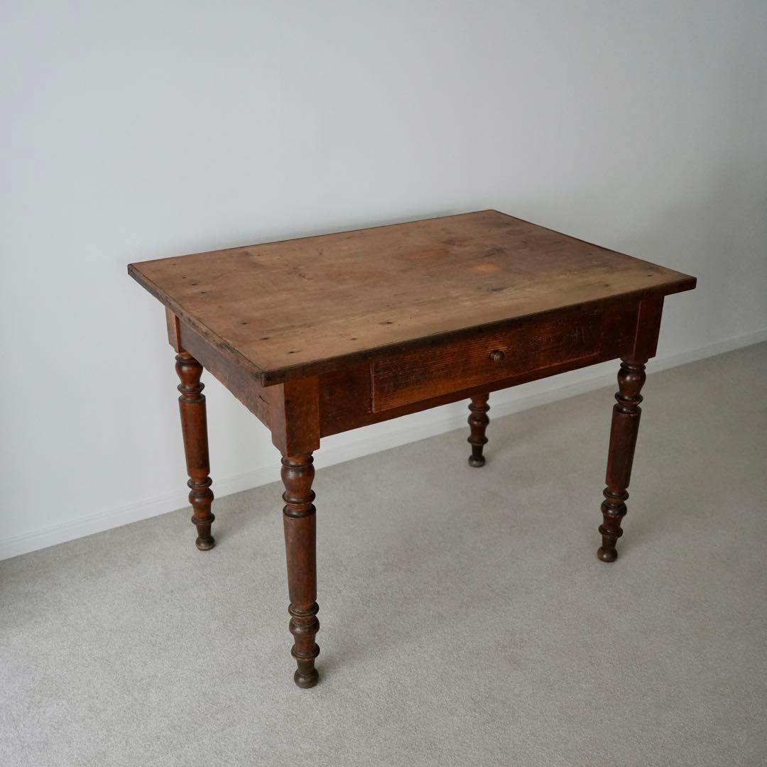 フランスアンティーク木製ダイニングテーブル/机/作業台/デスク