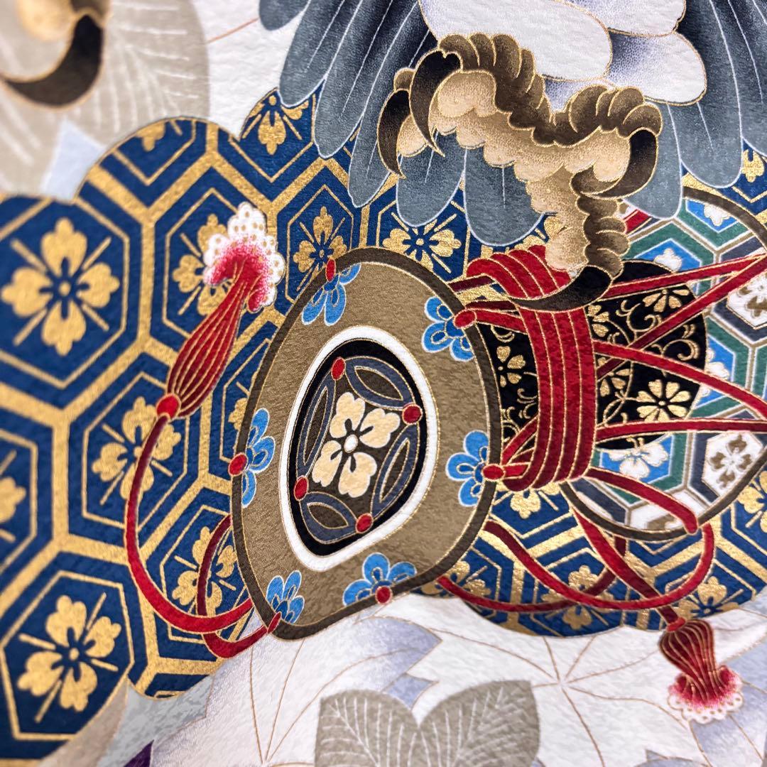 【新品】京芥子菜色（からしな）金刺繍 ぼかし染め京友禅❗️お宮参り 産着 正絹