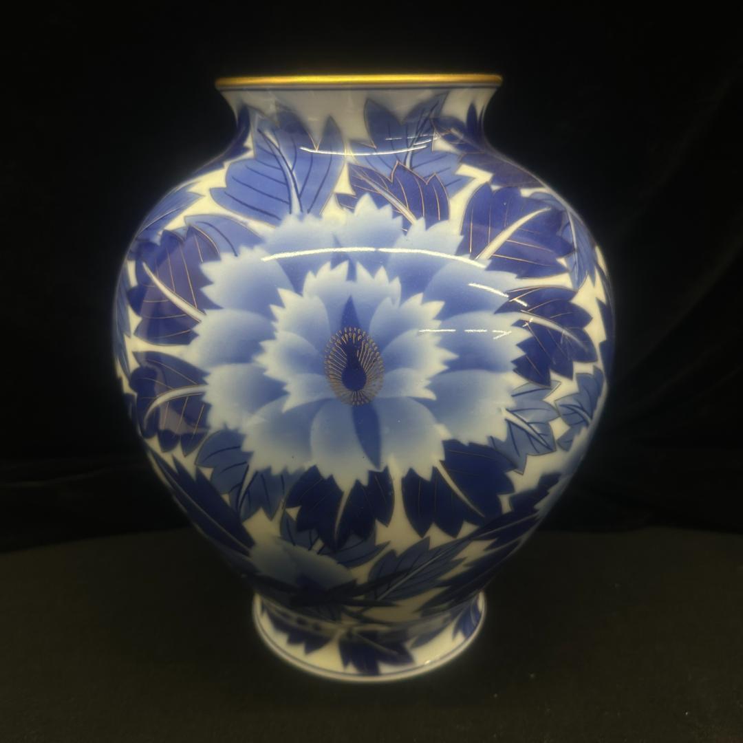 香蘭社　花瓶　壺　金彩