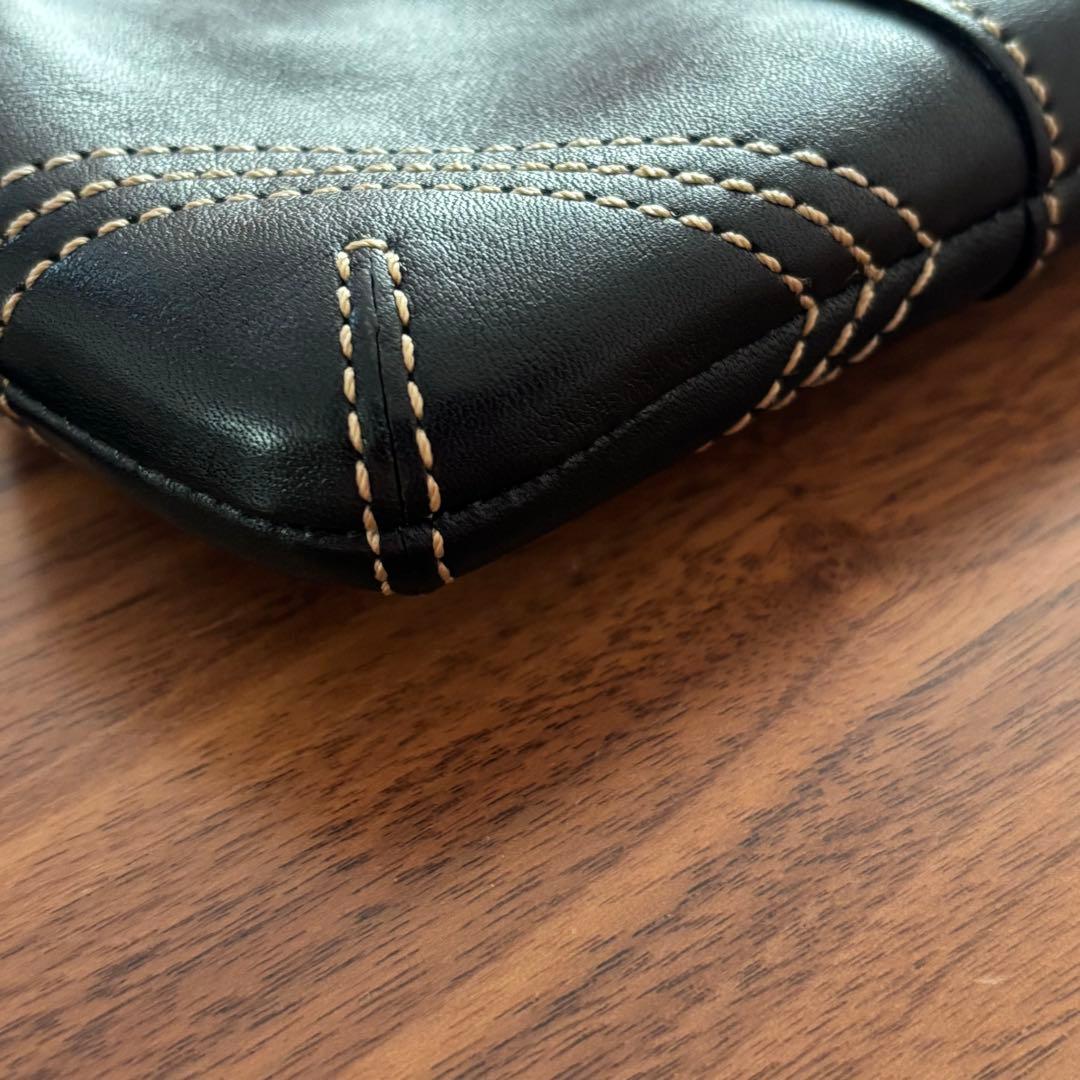 COACH　コーチ　がま口　ケース　革　黒