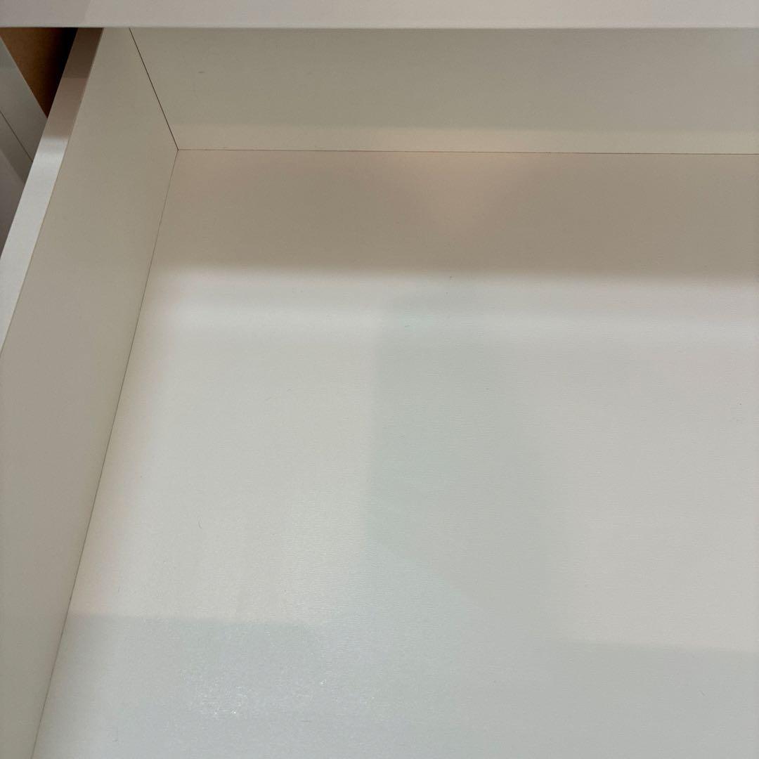 ホワイト キッチンカウンター 引き出し4つ