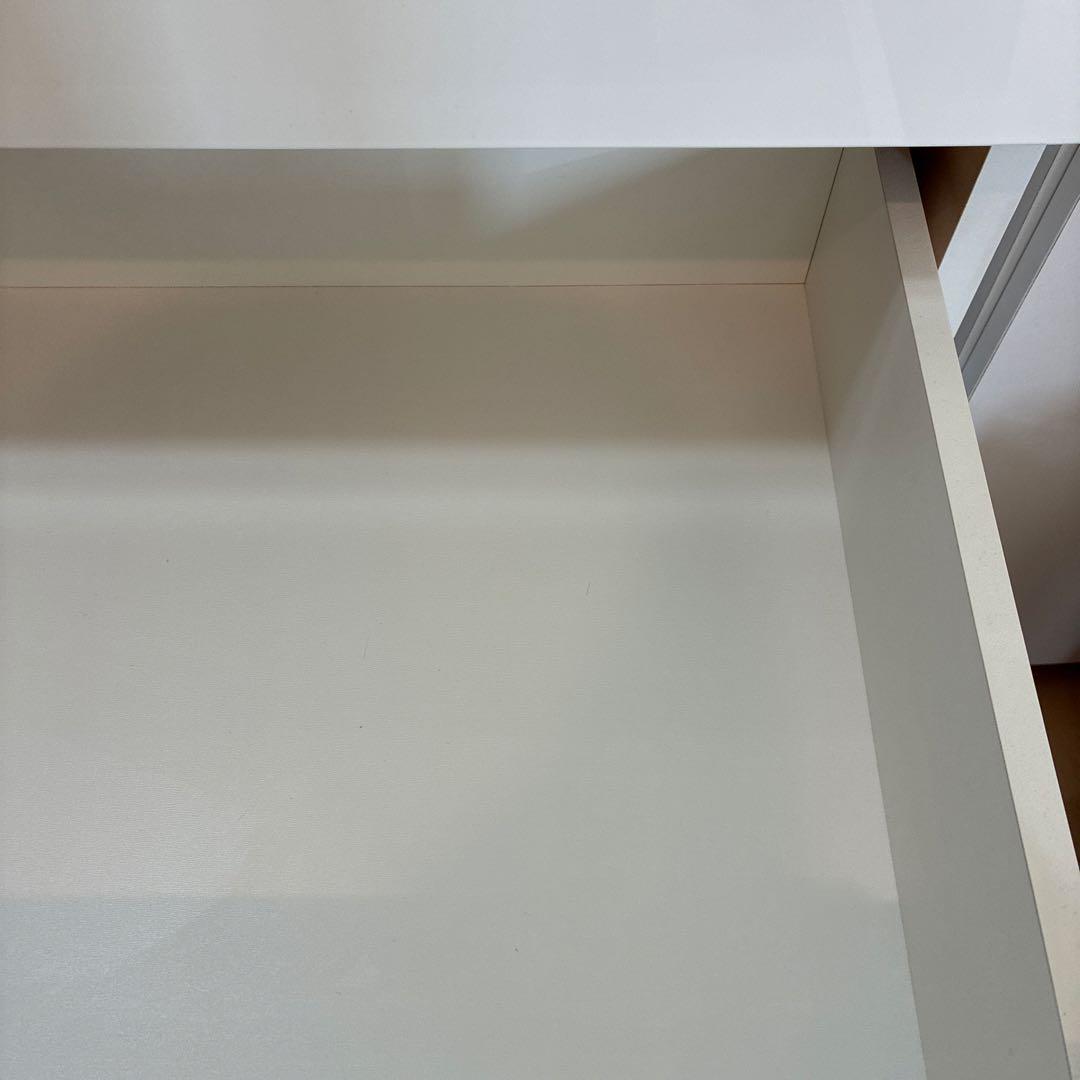 ホワイト キッチンカウンター 引き出し4つ