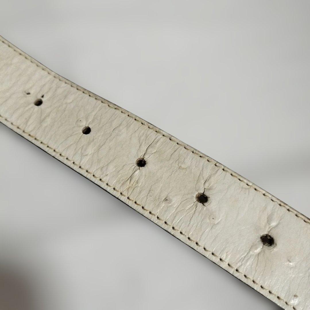 HIGH-CLASS レザー ベルトセット ホワイト ブラック 袋付