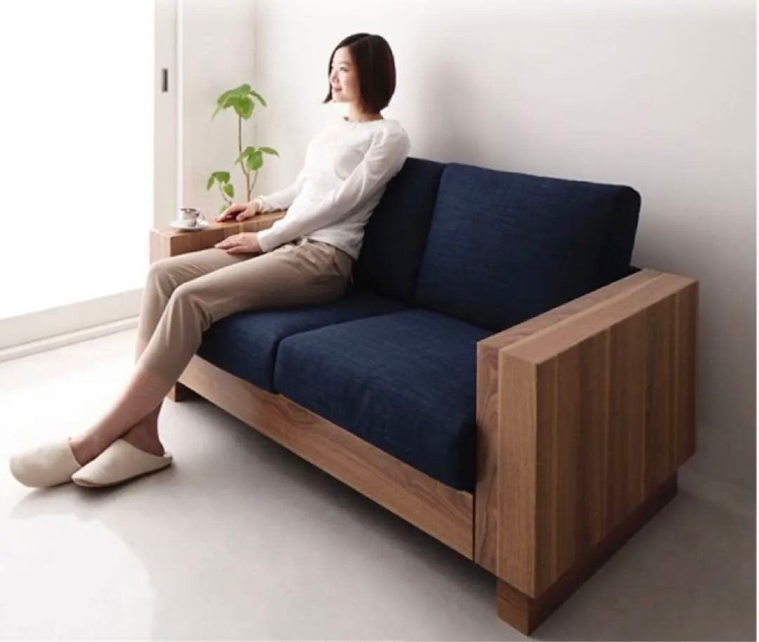 2人掛けソファー　オットマン　和風　モダン　チェア　椅子　家具　ラブソファー