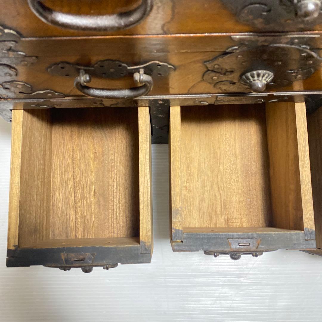 木製箪笥 5引き出し 時代家具 和風 レトロアンティーク 金具付き 収納 和家具