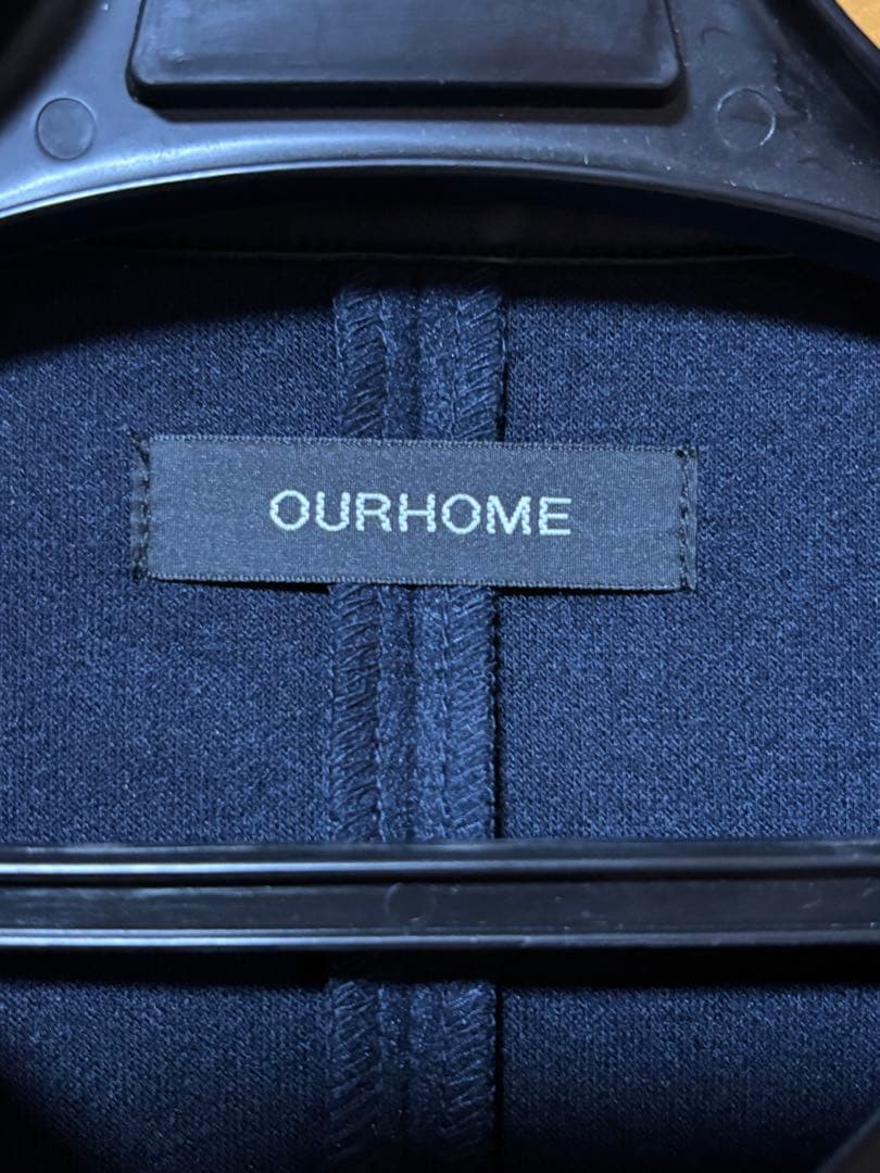 【新品未使用】our パイピング使いのノーカラージャケット ネイビー