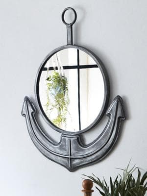 イカリ型 碇 壁掛け ミラー 壁飾り ミラー アイアン 男前インテリア おしゃれ