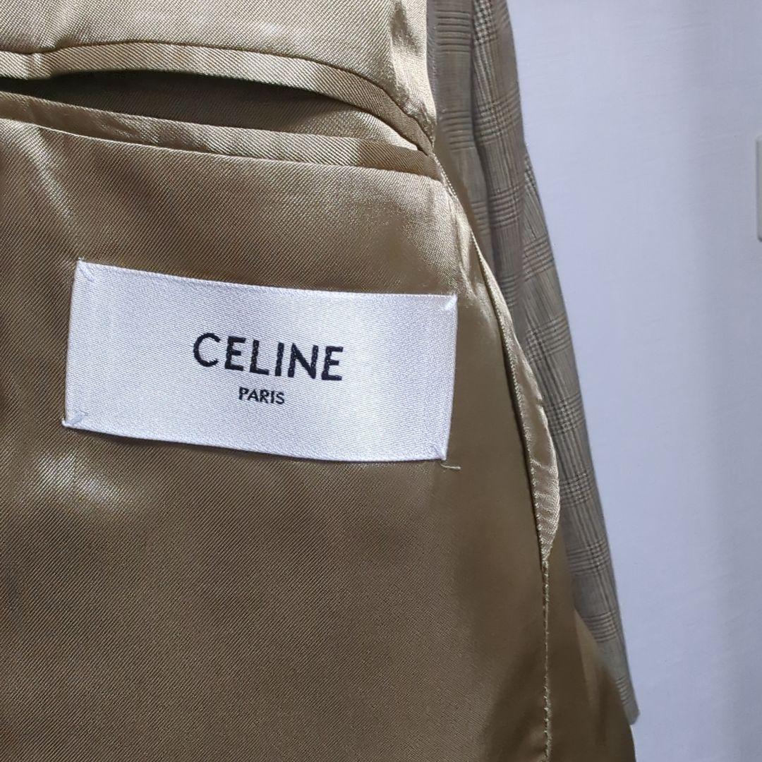 CELINE グレンチェック柄 テーラードジャケット 40