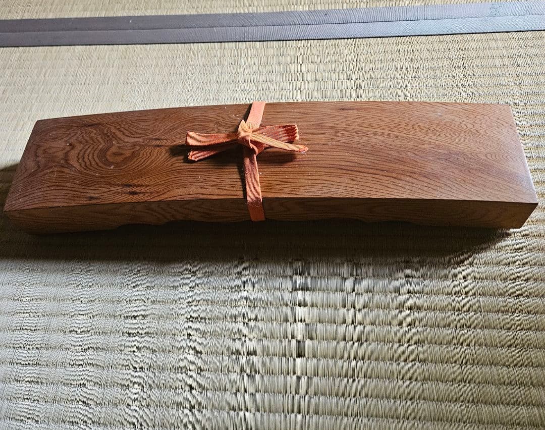屋久杉 短冊入れ 反り箱木製