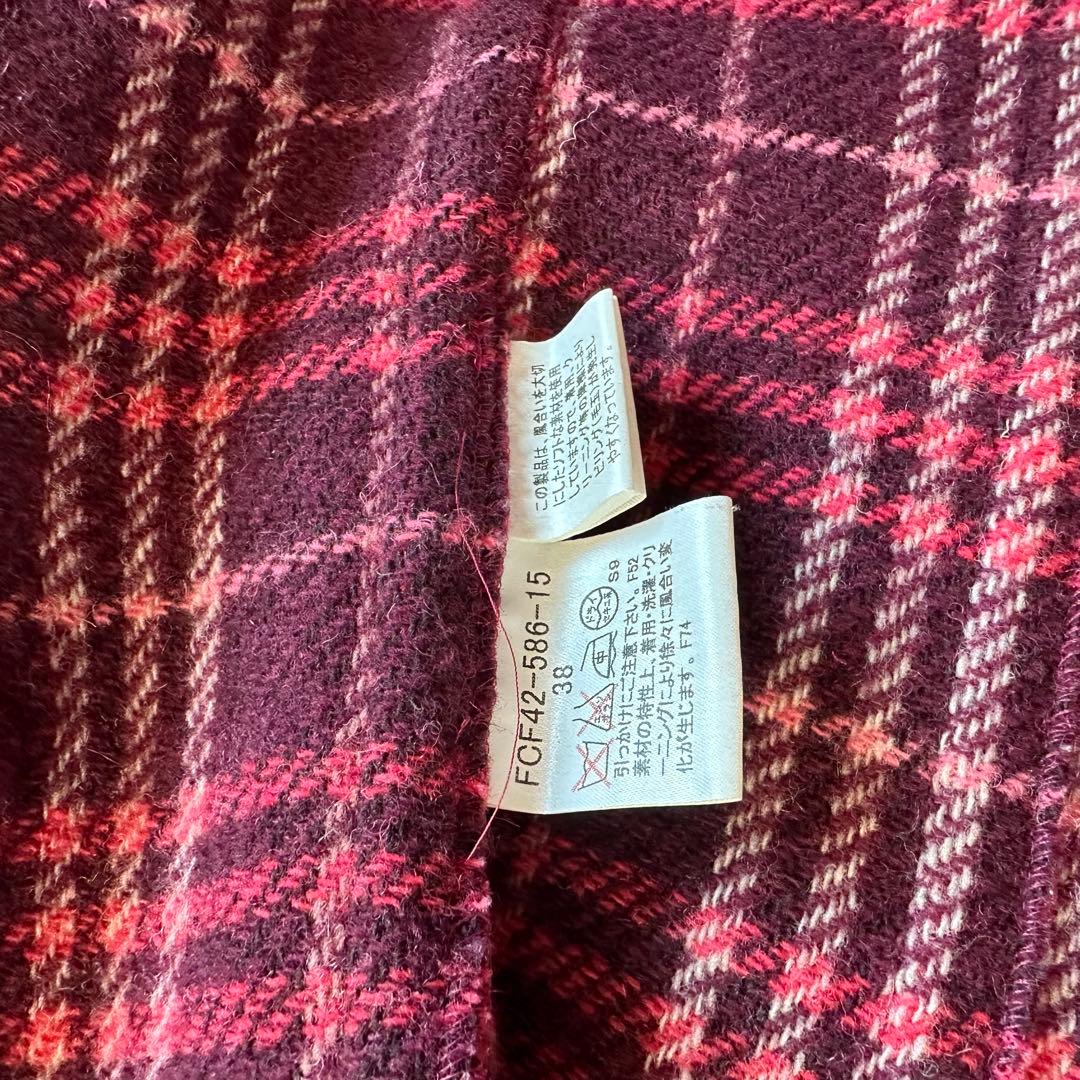 バーバリーブルーレーベル　極美品　ウール　ショートジャケット　えんじ系　臙脂　赤