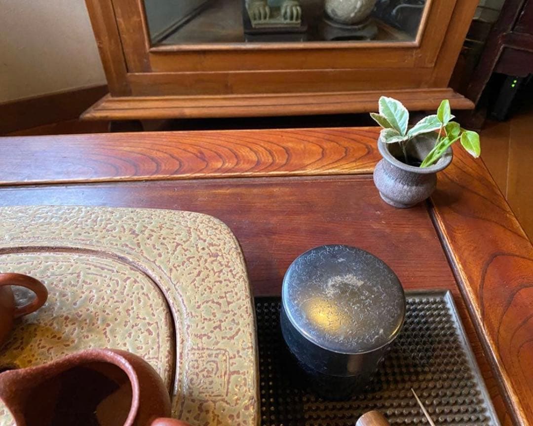 ミニ陶器鉢３点セット・自作付属品付　　一輪挿し・ポット・水耕栽培・観葉　多肉植物