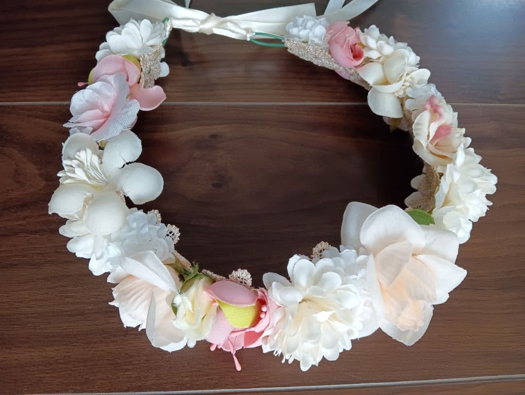 ひ*ろ様 美品★DRESCCO★結婚式ドレス130、シューズ22cm、花かんむり