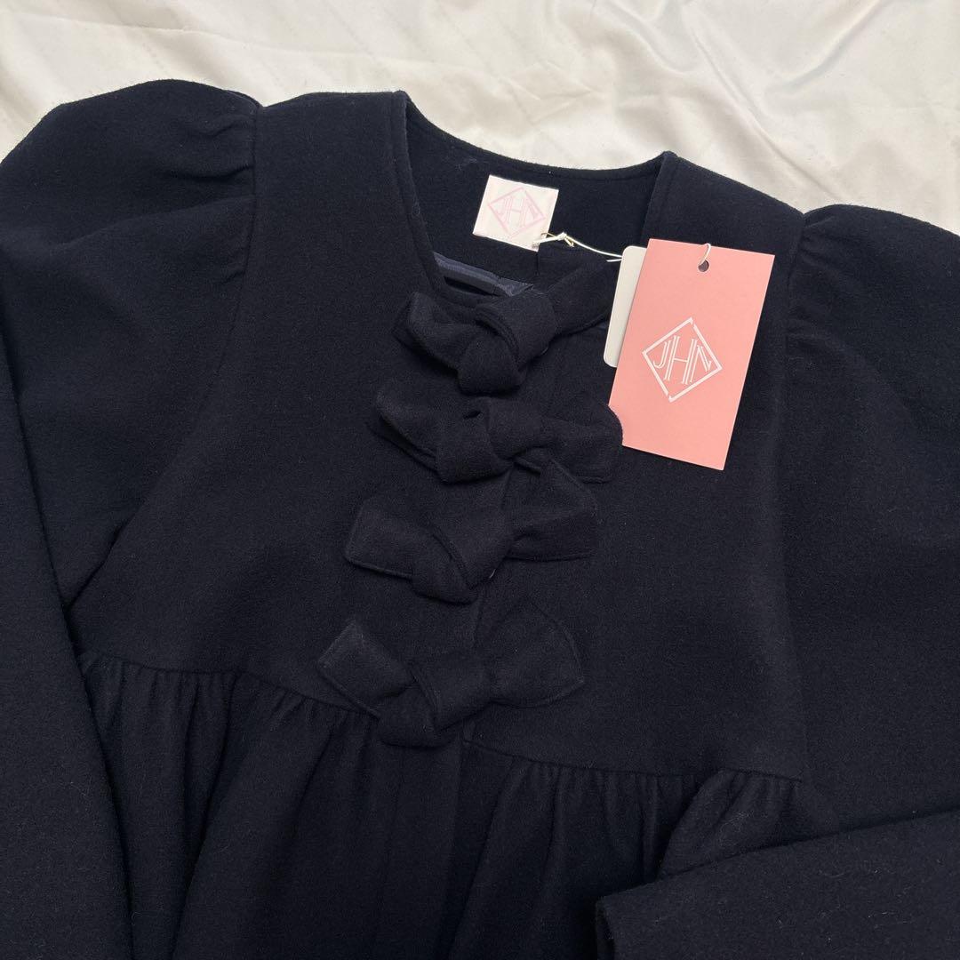 【新品未使用品】jnheartsジェイエヌハーツ リボンコート 38 ネイビー