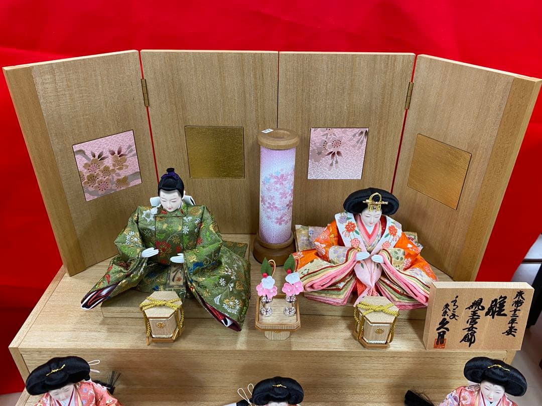 東京久月　五人飾り収納用三段セット・白木・間口約５０×奥行約５０×高さ約５９㎝