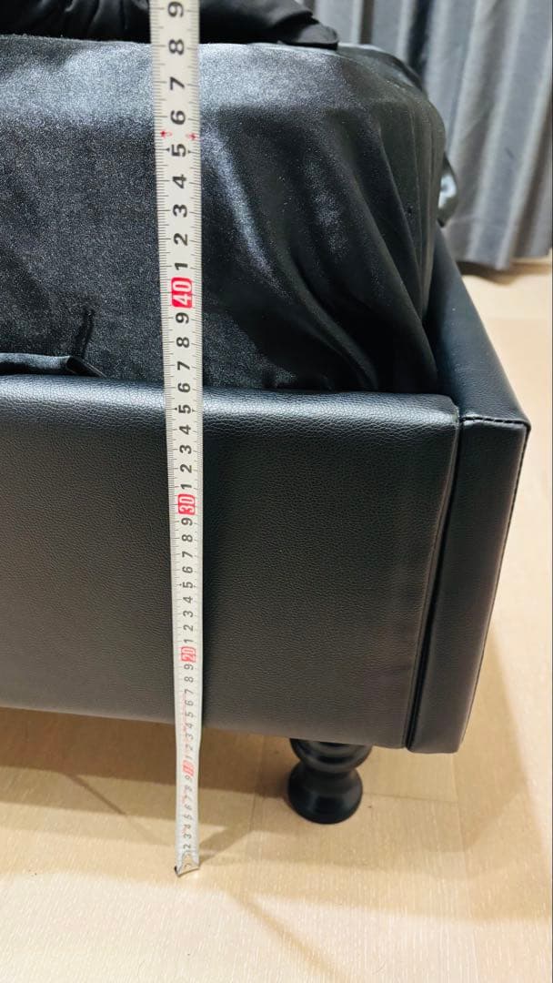 レザー　ダブルベッド　フレーム＆マットレス