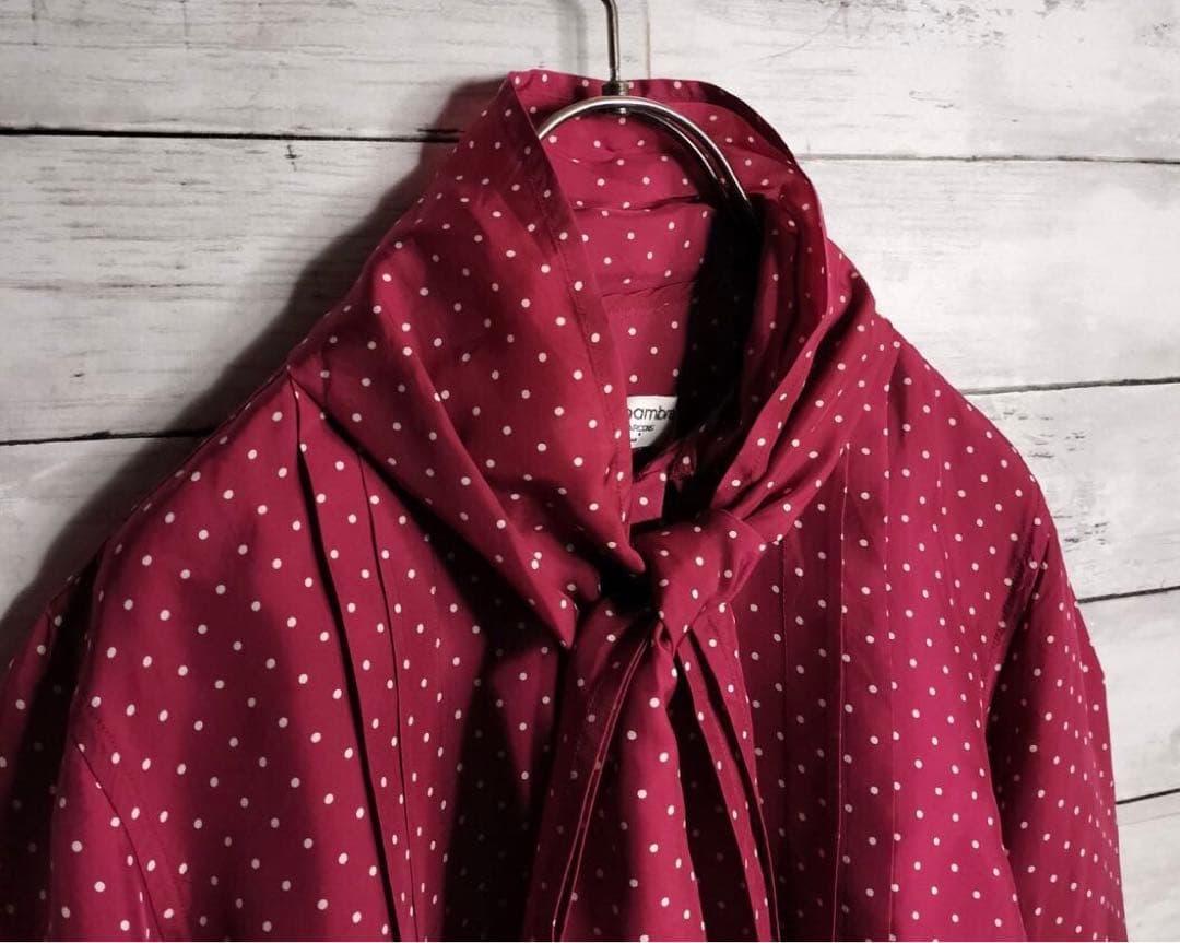 AD2000 コムデギャルソン ボウタイシャツ ブラウス ドット 水玉 キュプラ