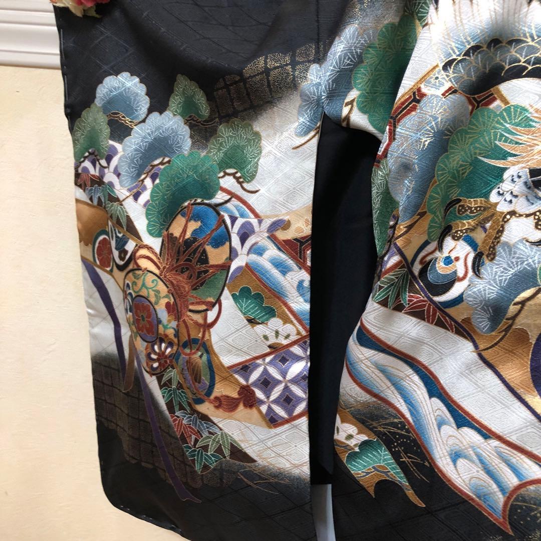 七五三 五歳‼️豪華絢爛新品完全フルセット‼️着物羽織り鷹金彩金箔‼️お家から揃える無