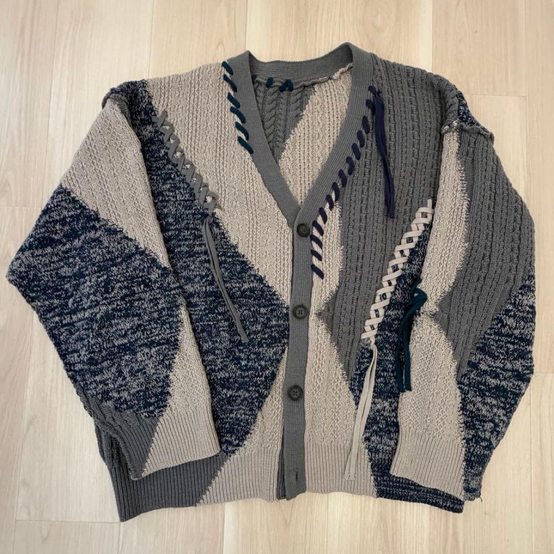 HARE ステッチキリカエニットカーディガン