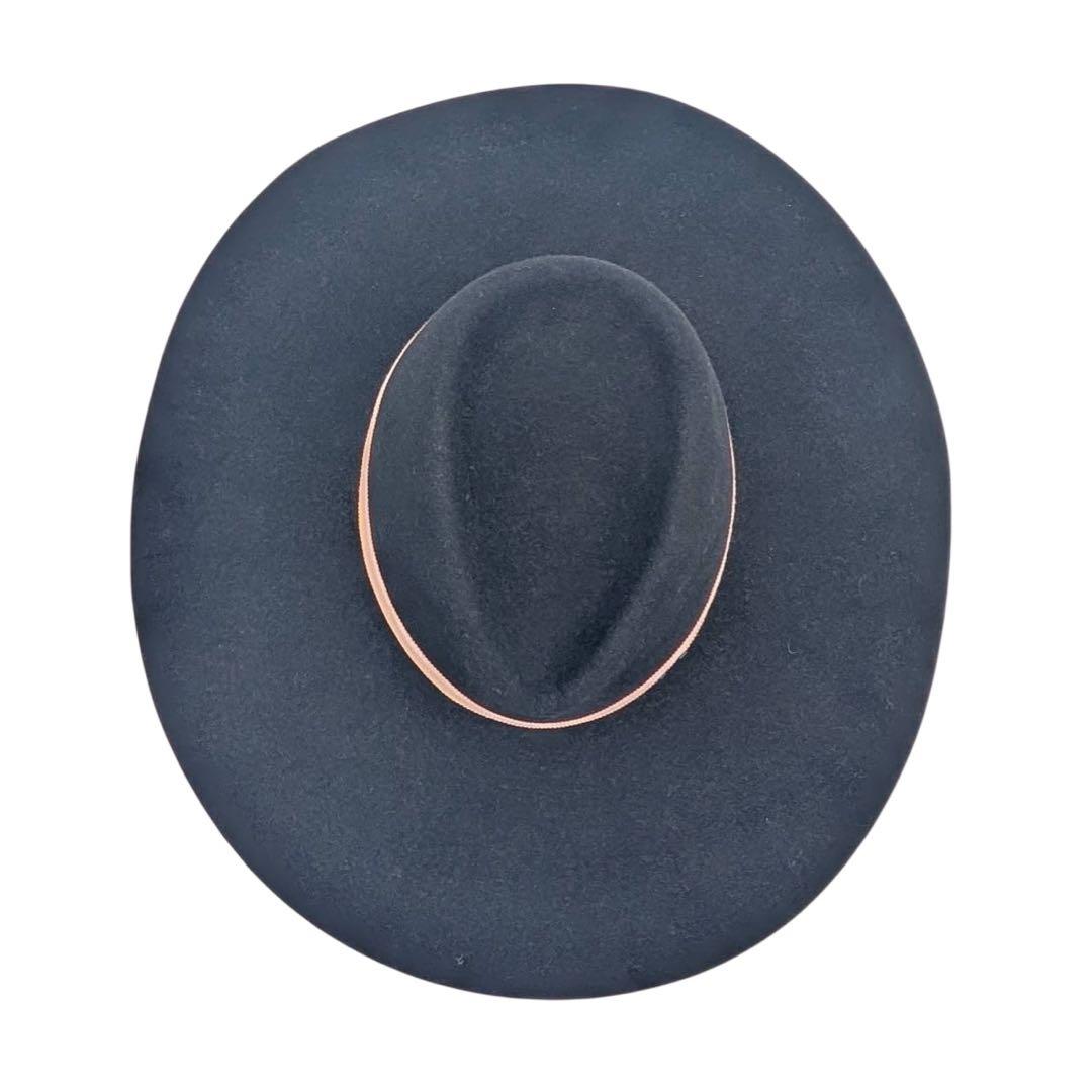 極美品✨メゾンミッシェル　ハット　ウール100% ブラック　ピンク　つば広　M