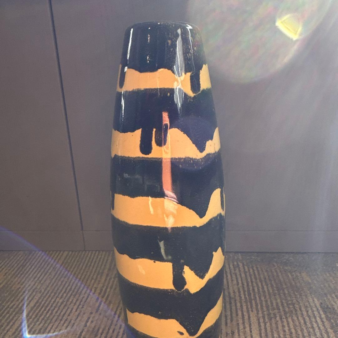 ❹70s ミッドセンチュリー フラワーベース 花瓶 ビンテージ FAT LAVA