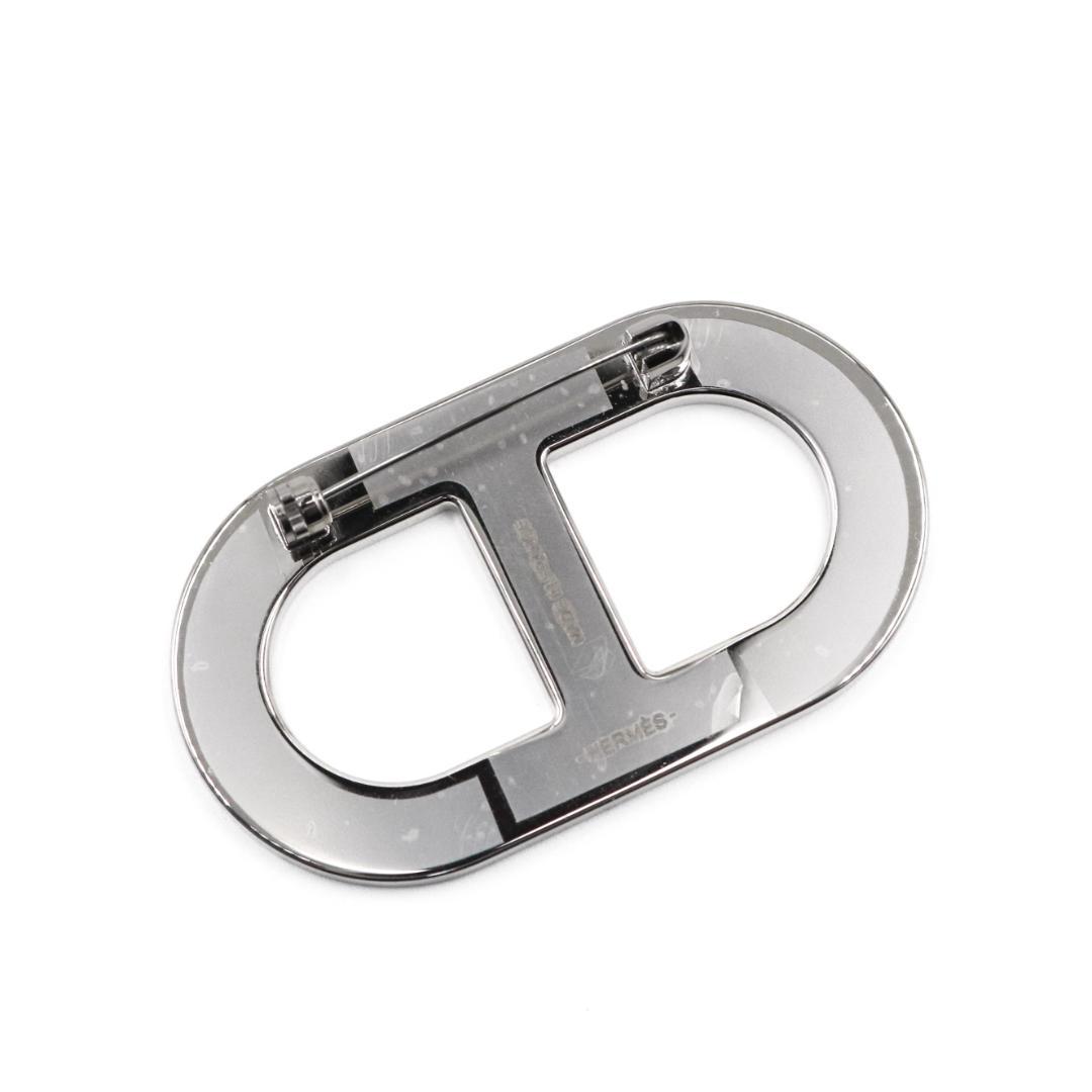 HERMES ダブルDロゴ ブローチ オレンジ