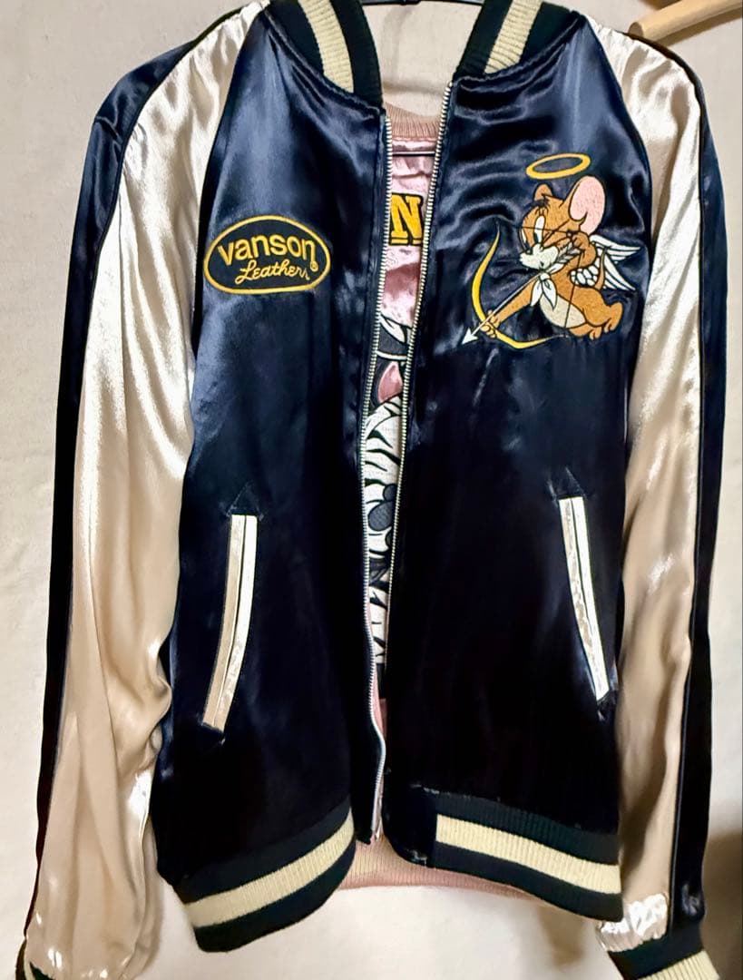 トムとジェリー リバーシブルスカジャン vanson Leather