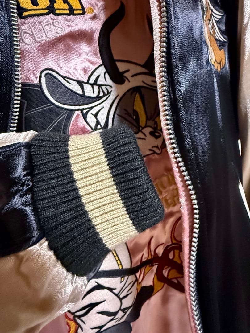 トムとジェリー リバーシブルスカジャン vanson Leather