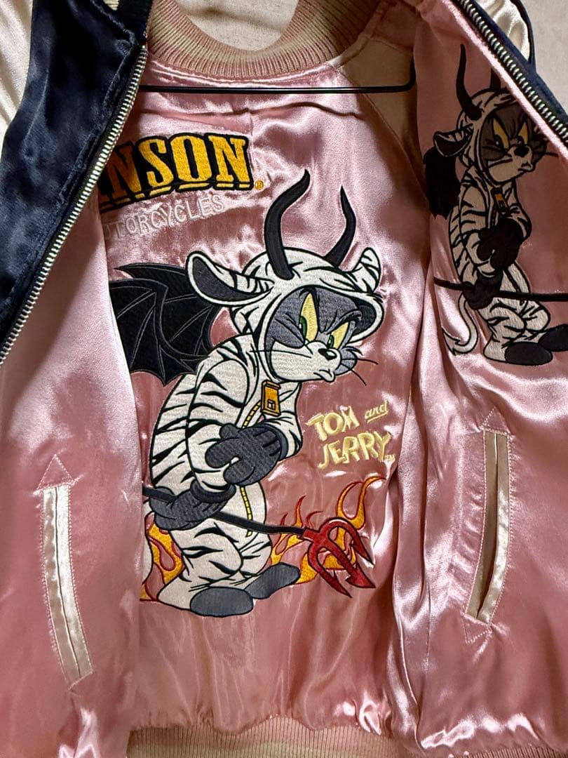 トムとジェリー リバーシブルスカジャン vanson Leather