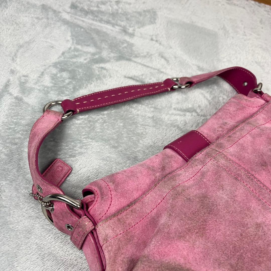 バッグ Coach Soho Suede Pink Shoulder Bag