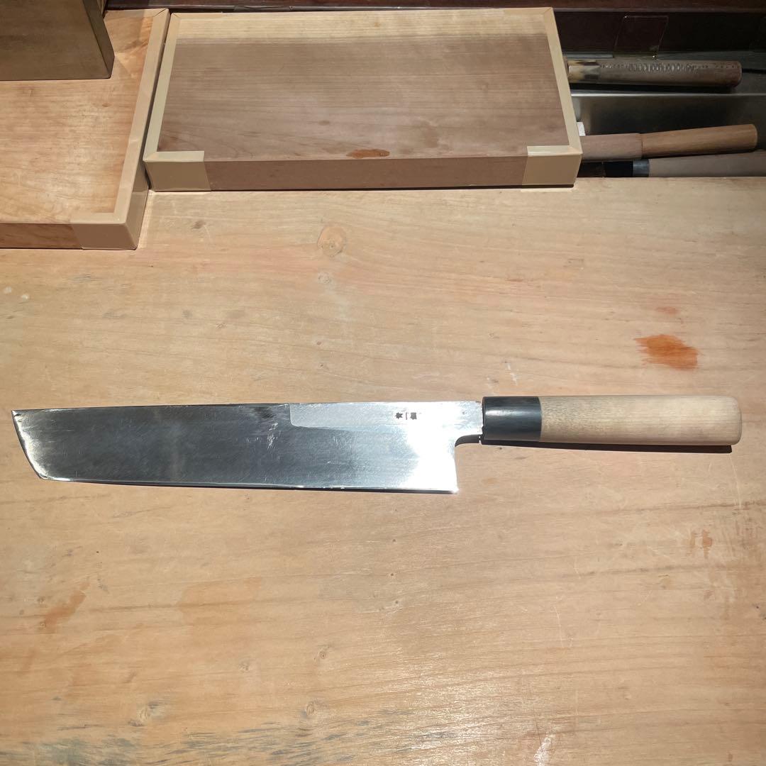 堺英、骨切り包丁 約30cm 木製ハンドル