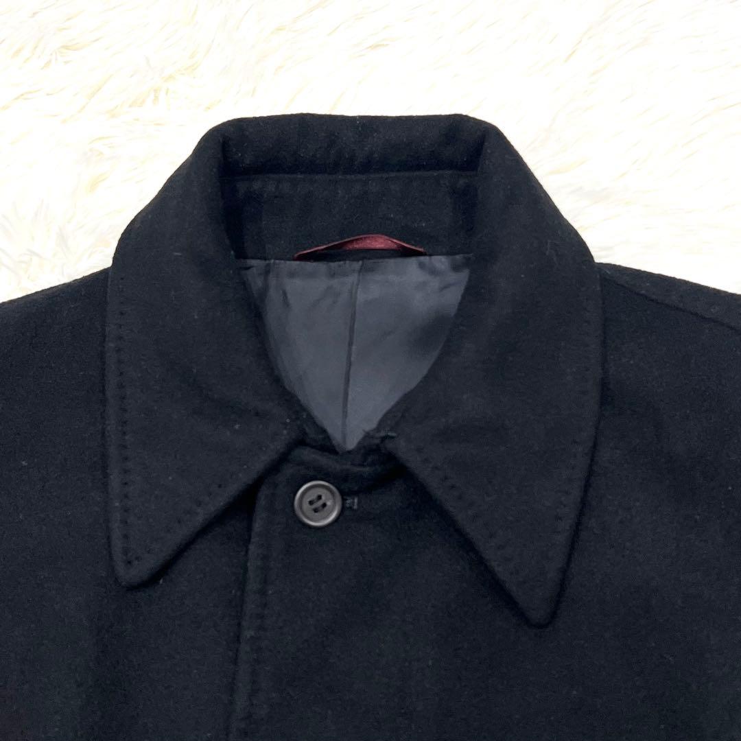 ポールスミス　カシミヤ　ラムウール　ロングコート　黒　M