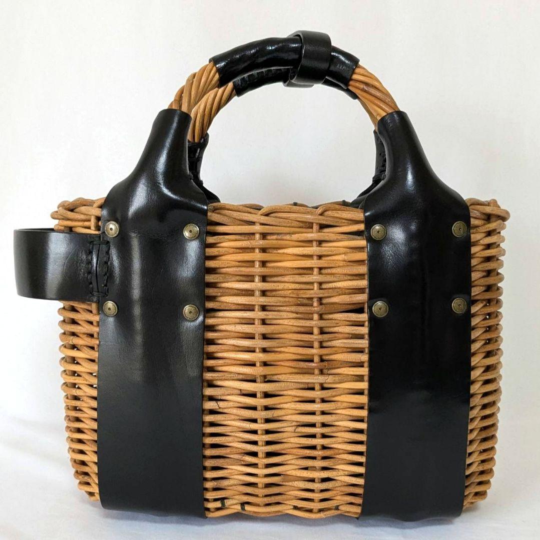 ebagos エバゴス ヤマノコトバ 18AW オイルショルダー 籠バッグ 紅籐