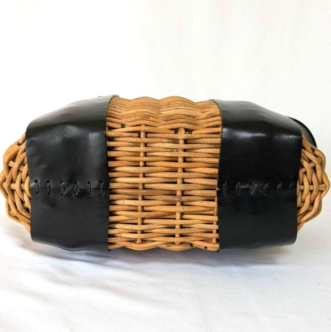 ebagos エバゴス ヤマノコトバ 18AW オイルショルダー 籠バッグ 紅籐