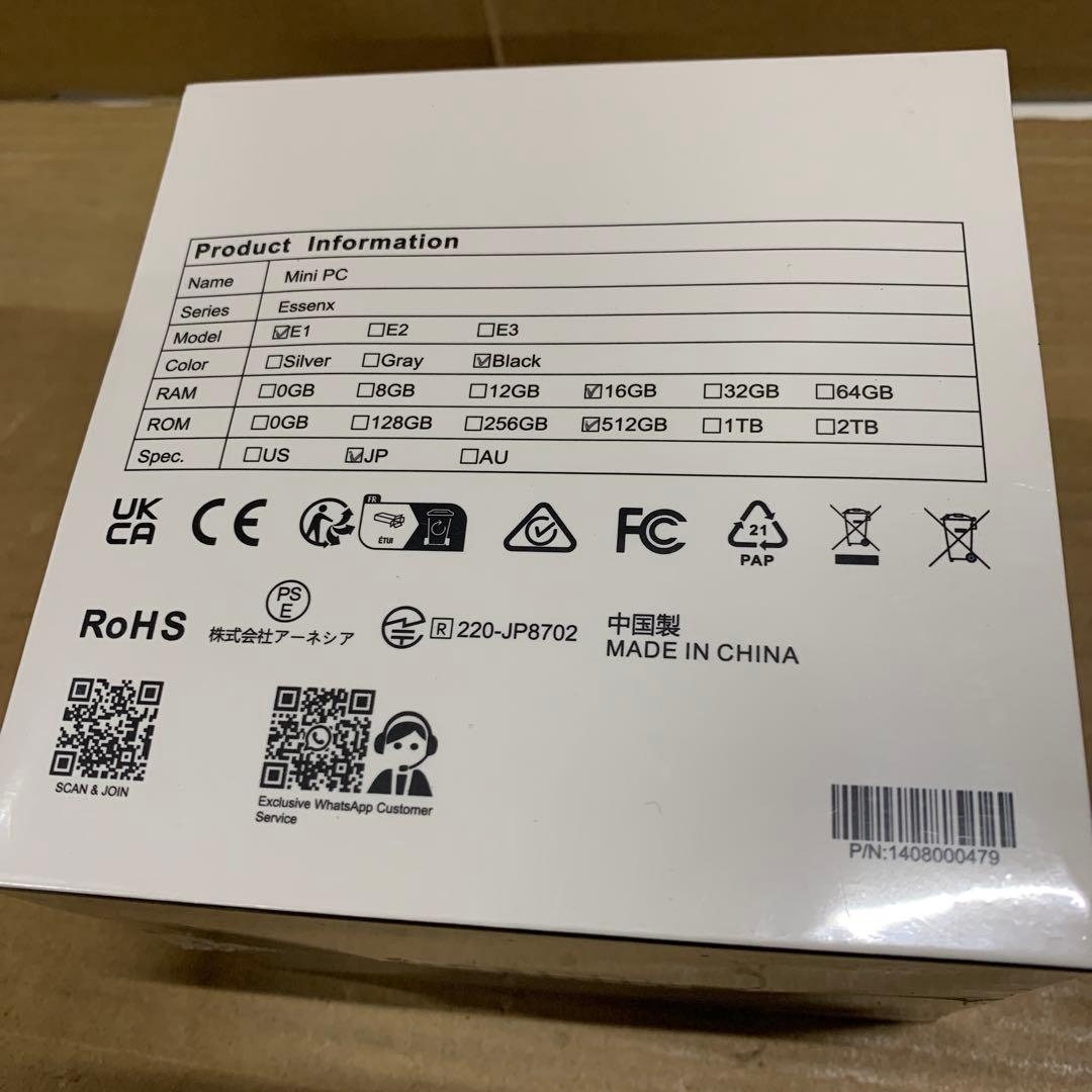 新品未開封　NiPoGi ミニpc 4C/4T E1 　16G 512G