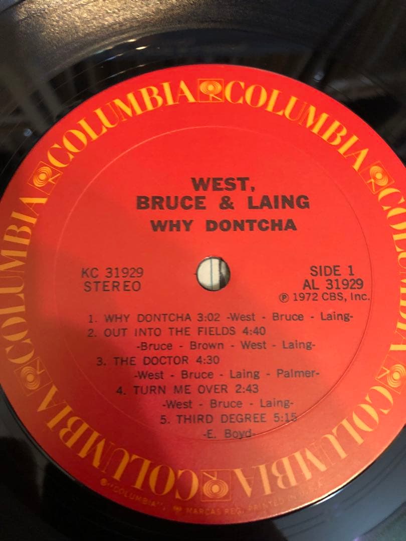 洋楽 WEST, BRUCE & LAING - Why Dontcha 1972