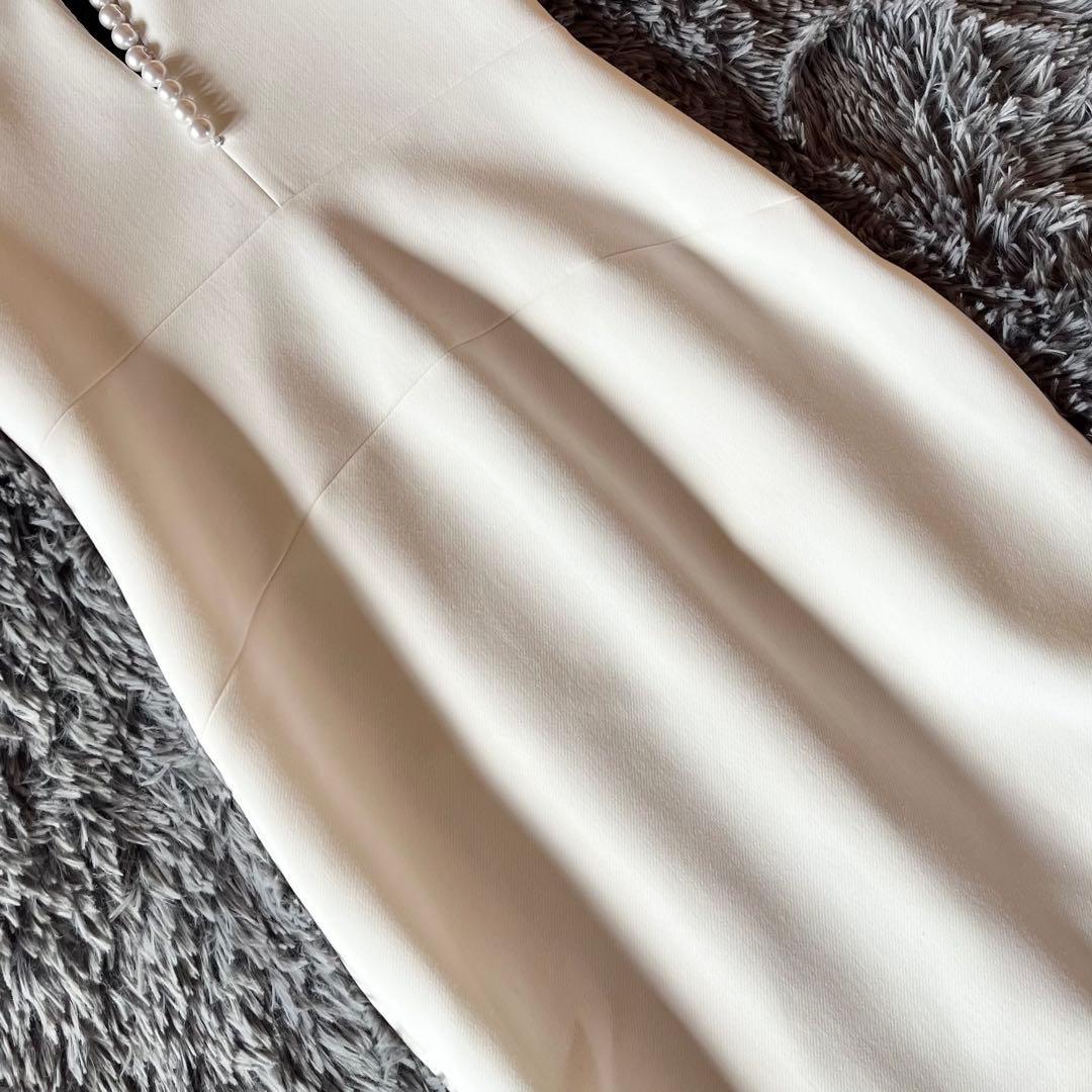 極美品✨ ヨーコチャン パールドレス 膝丈ワンピース フォーマル ホワイト