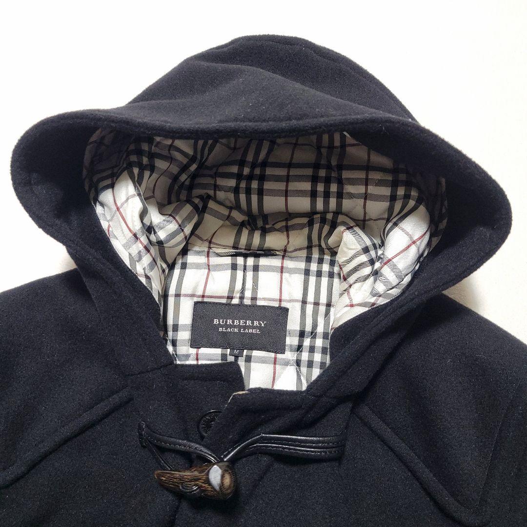 バーバリー　ダッフルコート ノバチェック ホースロゴ 羊毛 水牛トグル ブラック