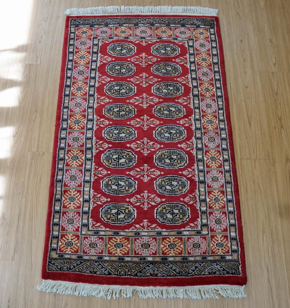 パキスタン手織り絨毯 トルクメンボハラ トライバルラグ 130×80cm