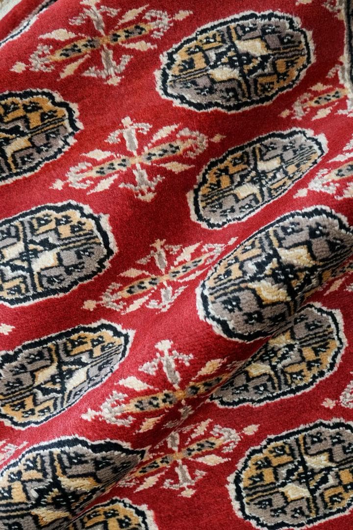 パキスタン手織り絨毯 トルクメンボハラ トライバルラグ 130×80cm