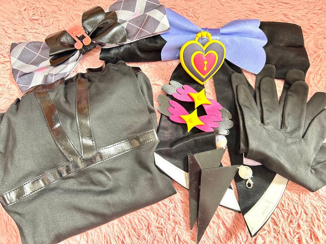 【キミとアイドルプリキュア】キュアキッスコスプレ衣装+ウィッグ+マイクセット