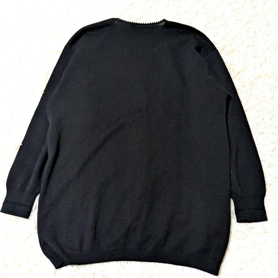 バランタイン カーディガン 金ボタン メリノウール ブラック 2XL