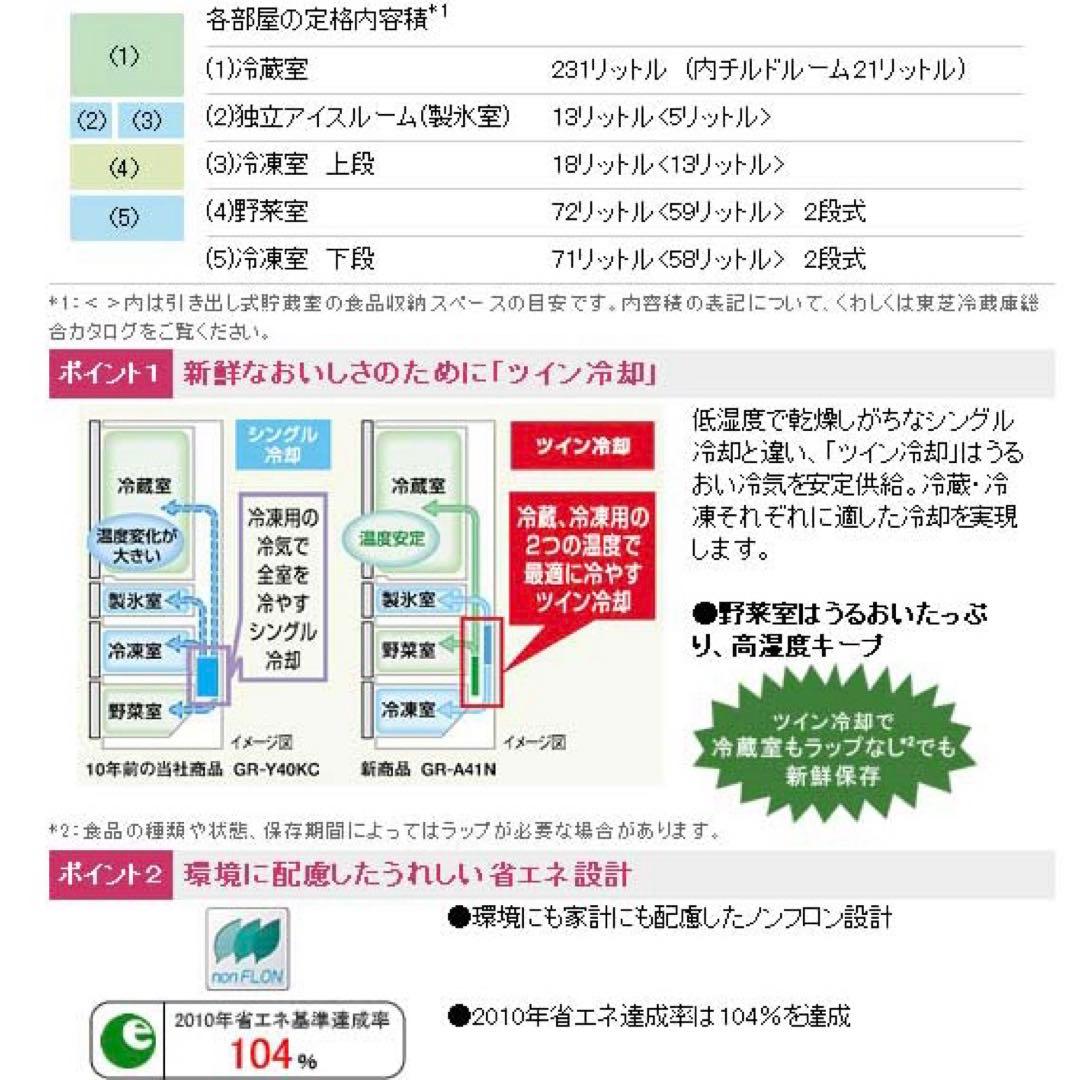 東芝　TOSHIBA 置けちゃうスリム　冷蔵庫　405L 送料無料　シルバー