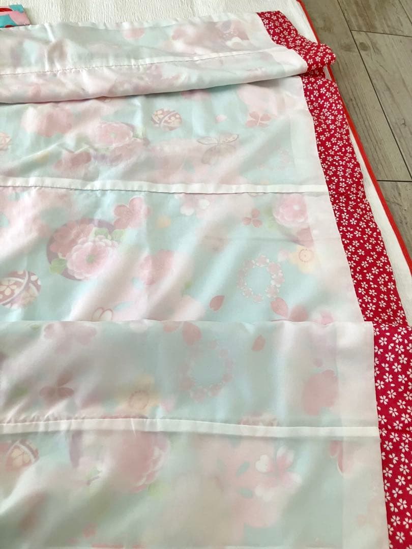 ７歳七五三 水色花柄着物セット